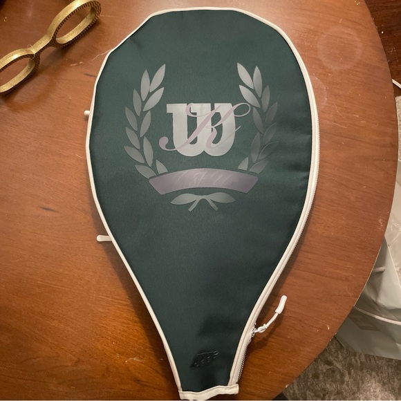 Wilson kithDark Green Racket Case with White Trim